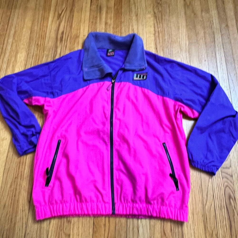 Vintage 90s Nike Aqua Gear Windbreaker Jacket Pink Purple Zip Nylon Mens XL ?